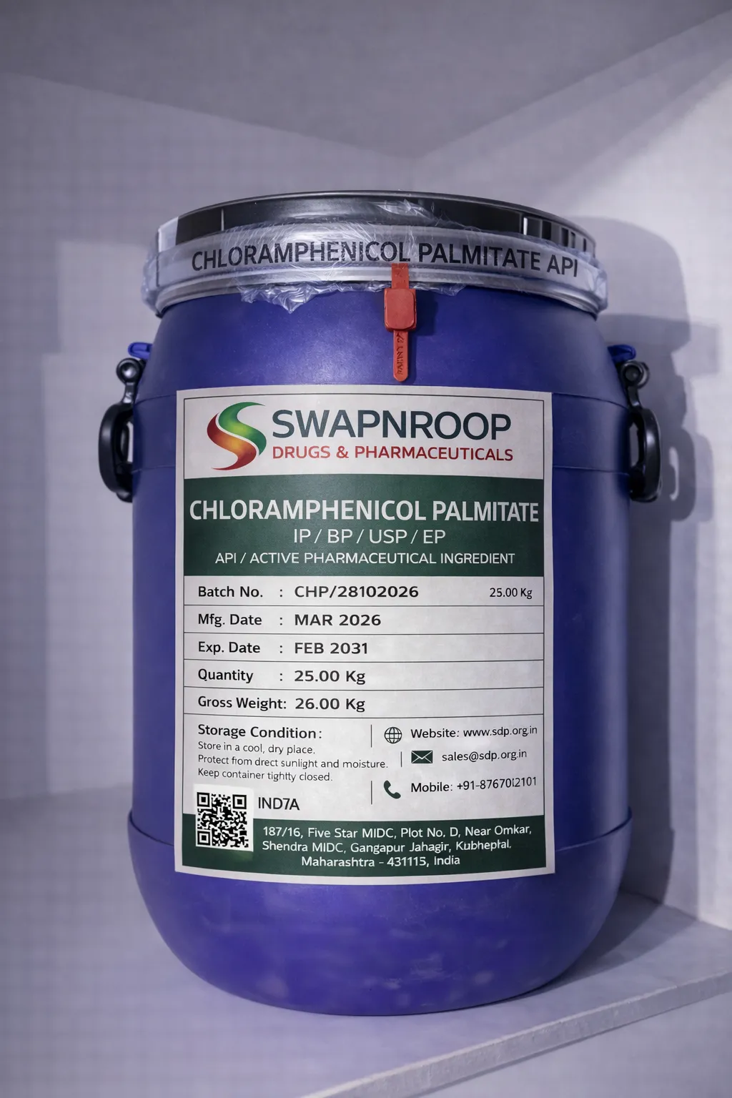Chloramphenicol Palmitate API (IP/BP/EP/USP)